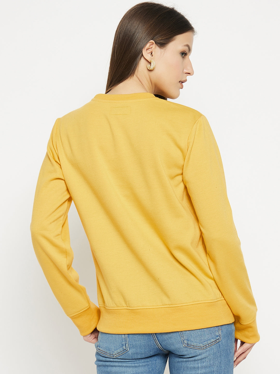 Women's Printed Yellow Sweatshirt