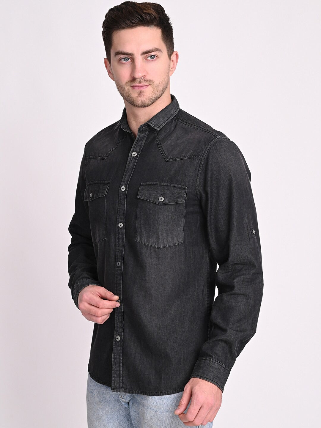Black Relaxed Casual Shirt