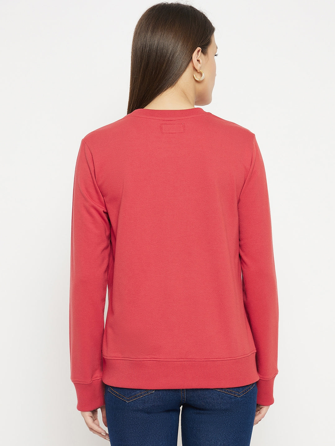 Women's Printed Red Sweatshirt