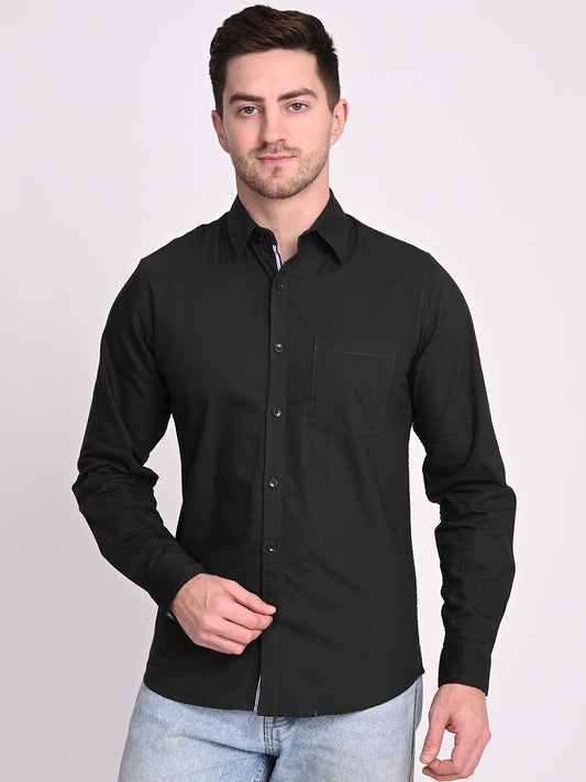 STS-003-Men Green Relaxed Casual Shirt