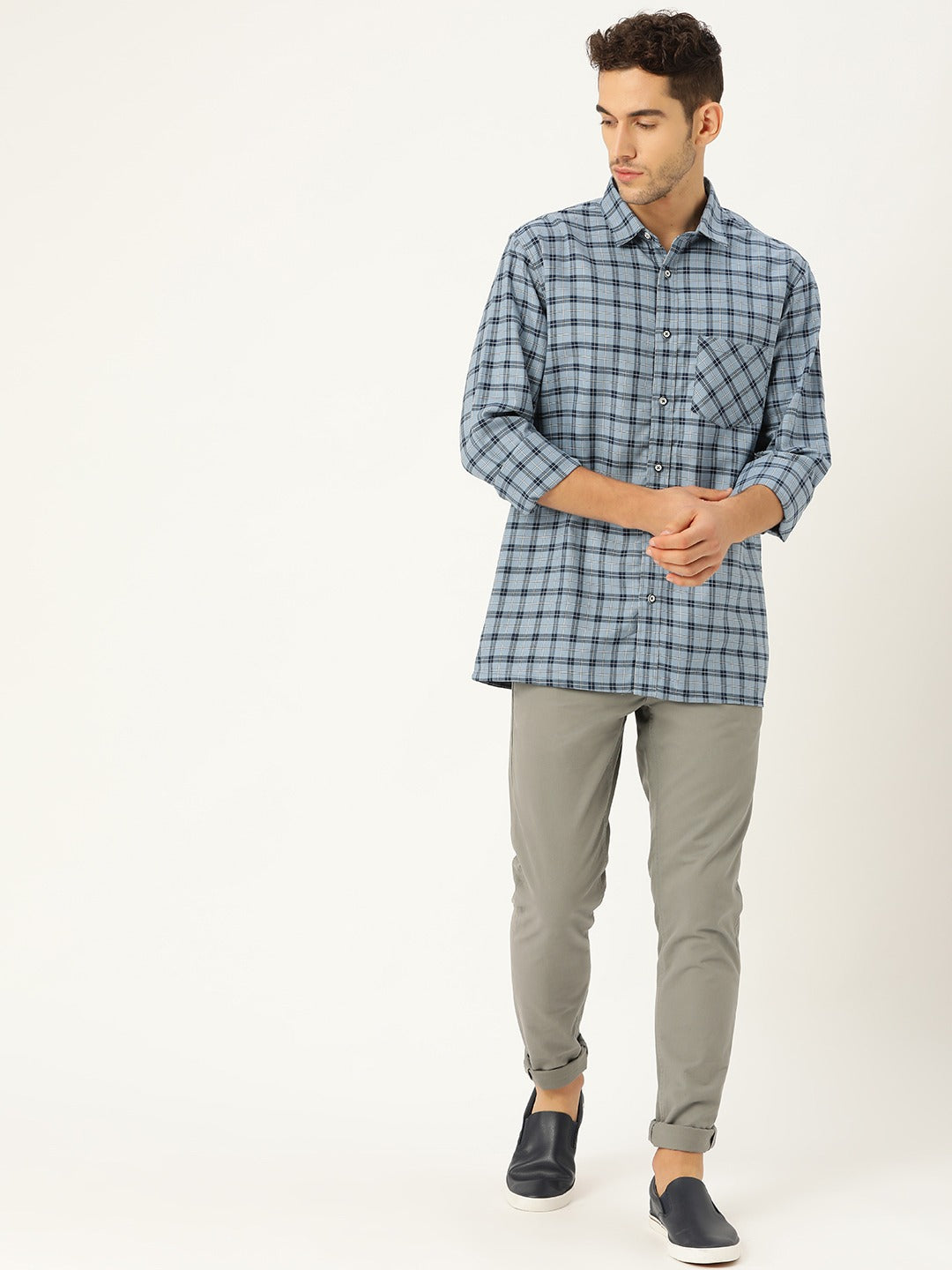 Regular Fit Checked Casual Shirt